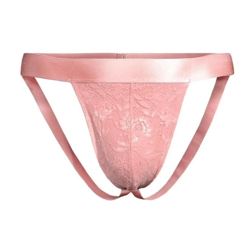 Cosabella Never Say Never Men's Lace Jock Strap Jaipur Pink Size XL NWT